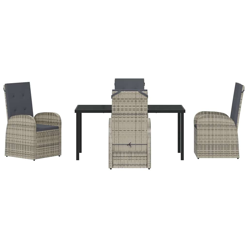 Set da Pranzo per Giardino con cuscino 5 pcs Grigio polyrattan - homemem39