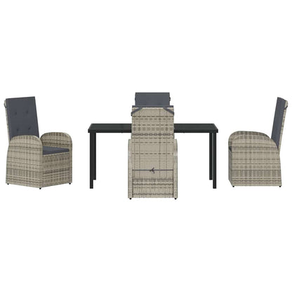 Set da Pranzo per Giardino con cuscino 5 pcs Grigio polyrattan - homemem39