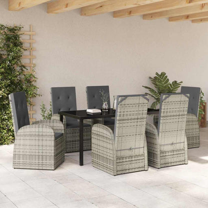 Set da Pranzo per Giardino con cuscino 7 pcs Grigio polyrattan - homemem39