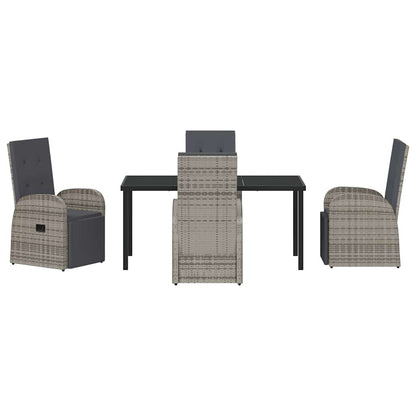 Set da Pranzo per Giardino con cuscino 5 pcs Grigio polyrattan - homemem39