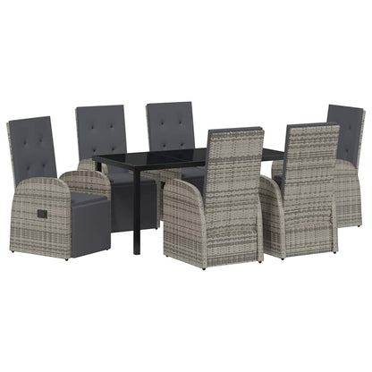 Set da Pranzo per Giardino con cuscino 7 pcs Grigio polyrattan - homemem39