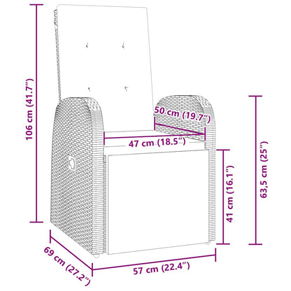 Set da Pranzo per Giardino con cuscino 7 pcs Grigio polyrattan - homemem39