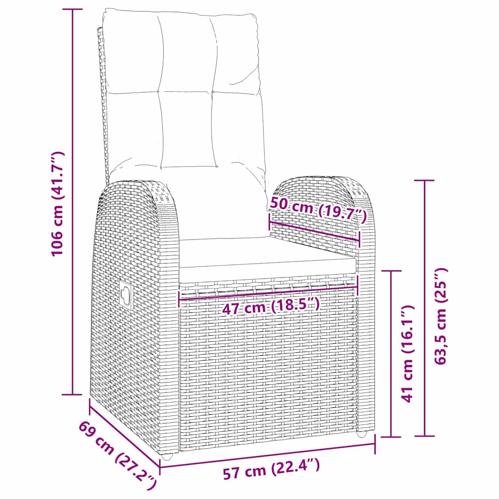 Set da Pranzo per Giardino 7 pz Nero polyrattan | homemem39