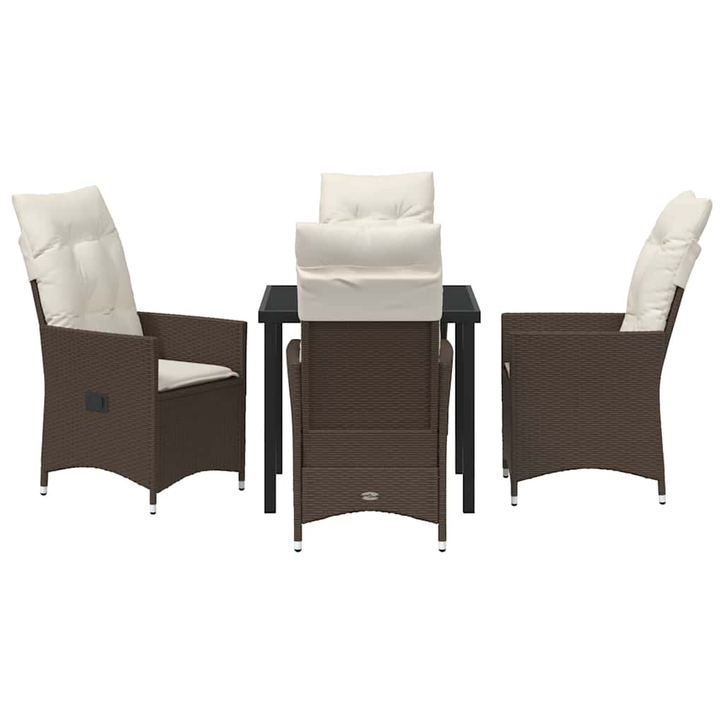 Set da Pranzo per Giardino 5 pcs Marrone Poly Rattan - homemem39