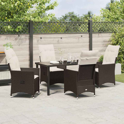 Set da Pranzo per Giardino 5 pcs Marrone Poly Rattan - homemem39