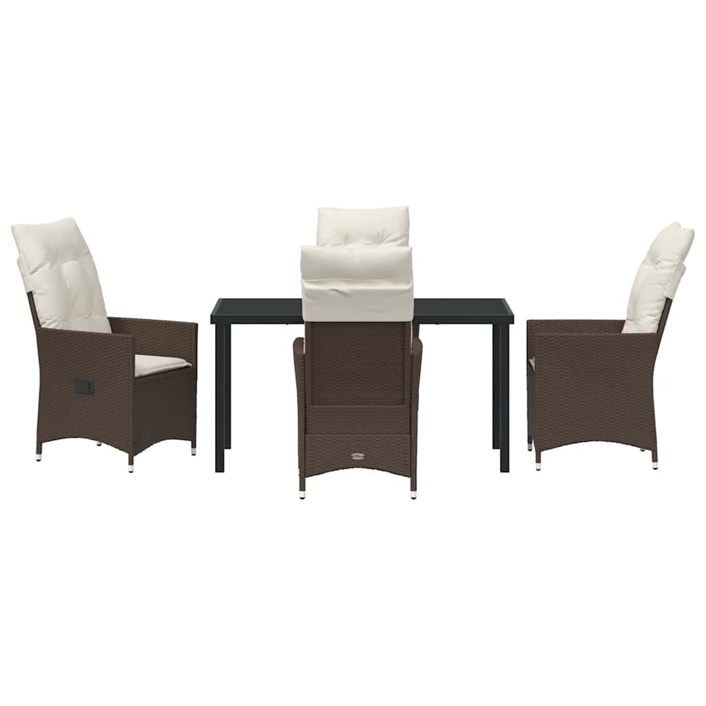 Set da Pranzo per Giardino 5 pcs Marrone Poly Rattan - homemem39