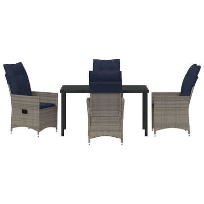 Set da Pranzo per Giardino 5 pcs Grigio polyrattan - homemem39