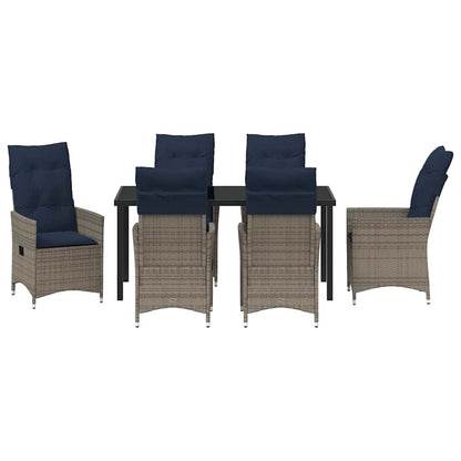 Set da Pranzo per Giardino 7 pcs Grigio polyrattan - homemem39