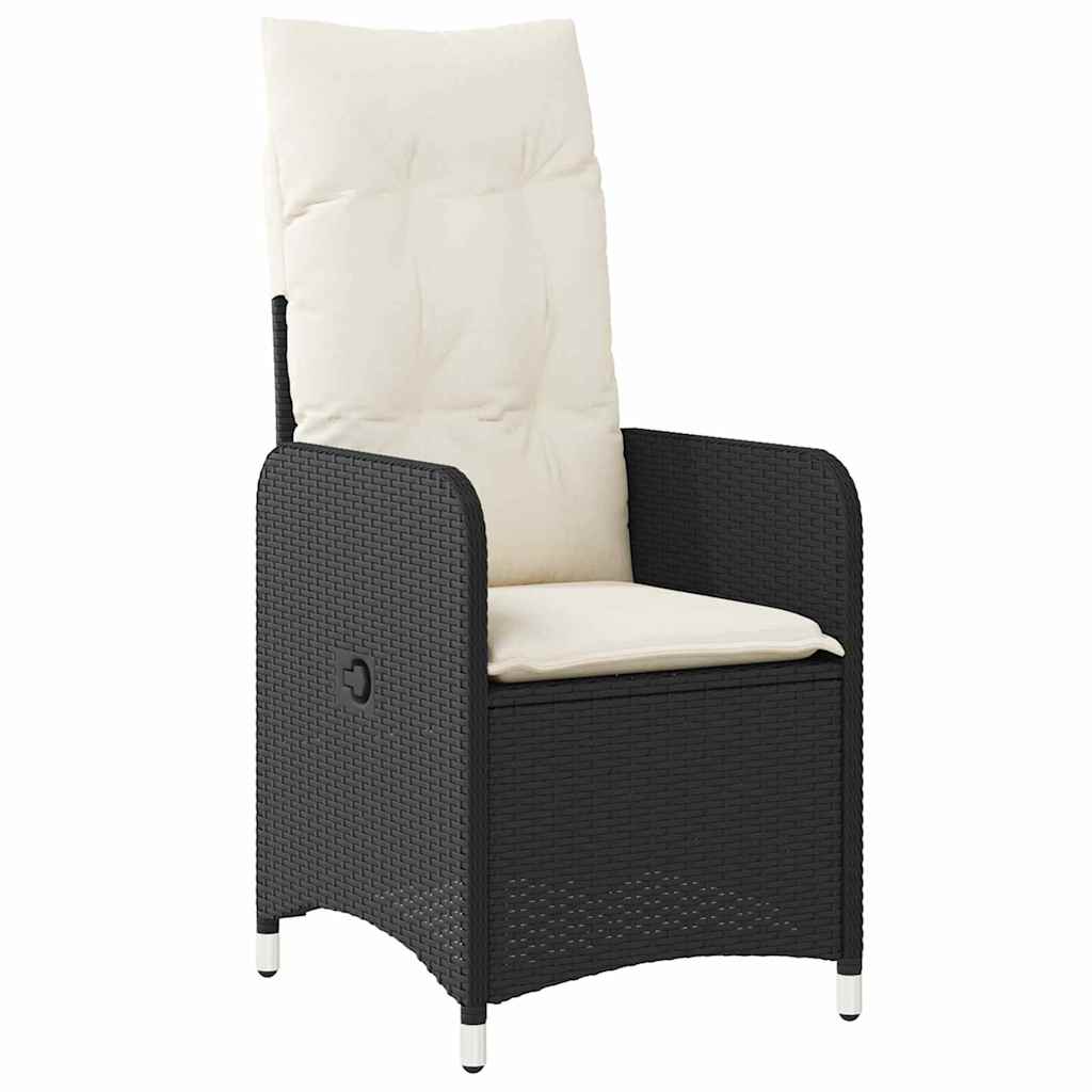 Set da Pranzo per Giardino con cuscino 7 pcs Nero Poly Rattan - homemem39