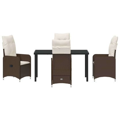 Set da Pranzo per Giardino 5 pcs Marrone Poly Rattan - homemem39