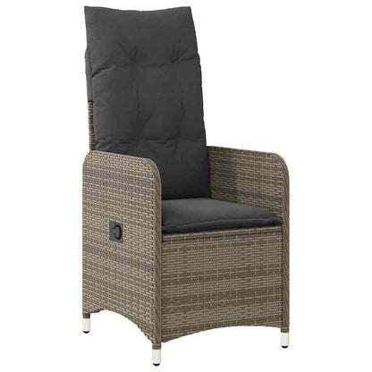 Set da Pranzo per Giardino con cuscino 5 pcs Grigio Poly Rattan - homemem39