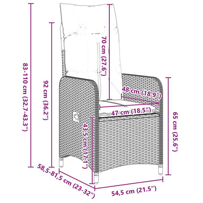 Set da Pranzo per Giardino 9 pz Grigio polyrattan | homemem39