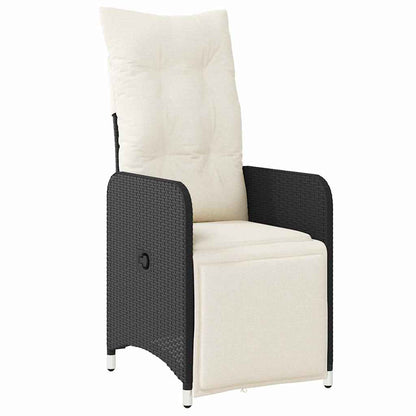 Set da Pranzo per Giardino con cuscino 3 pcs Nero Poly Rattan - homemem39