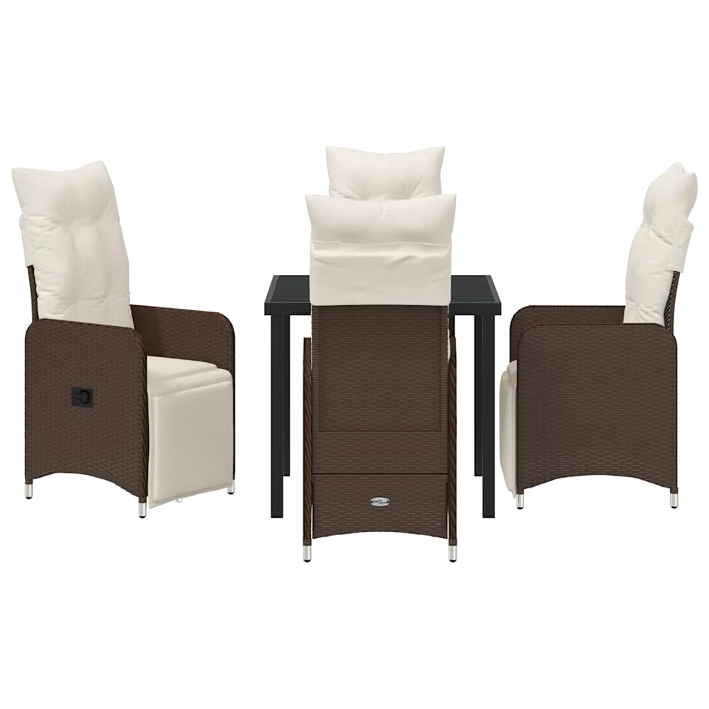 Set da Pranzo per Giardino 5 pcs Marrone Poly Rattan - homemem39