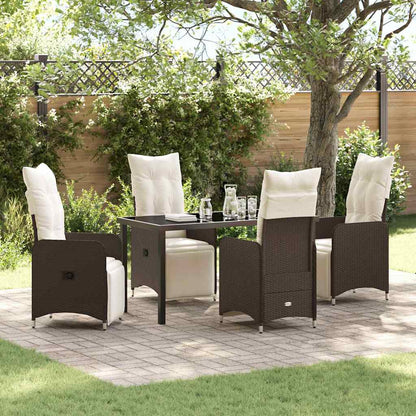 Set da Pranzo per Giardino 5 pcs Marrone Poly Rattan - homemem39