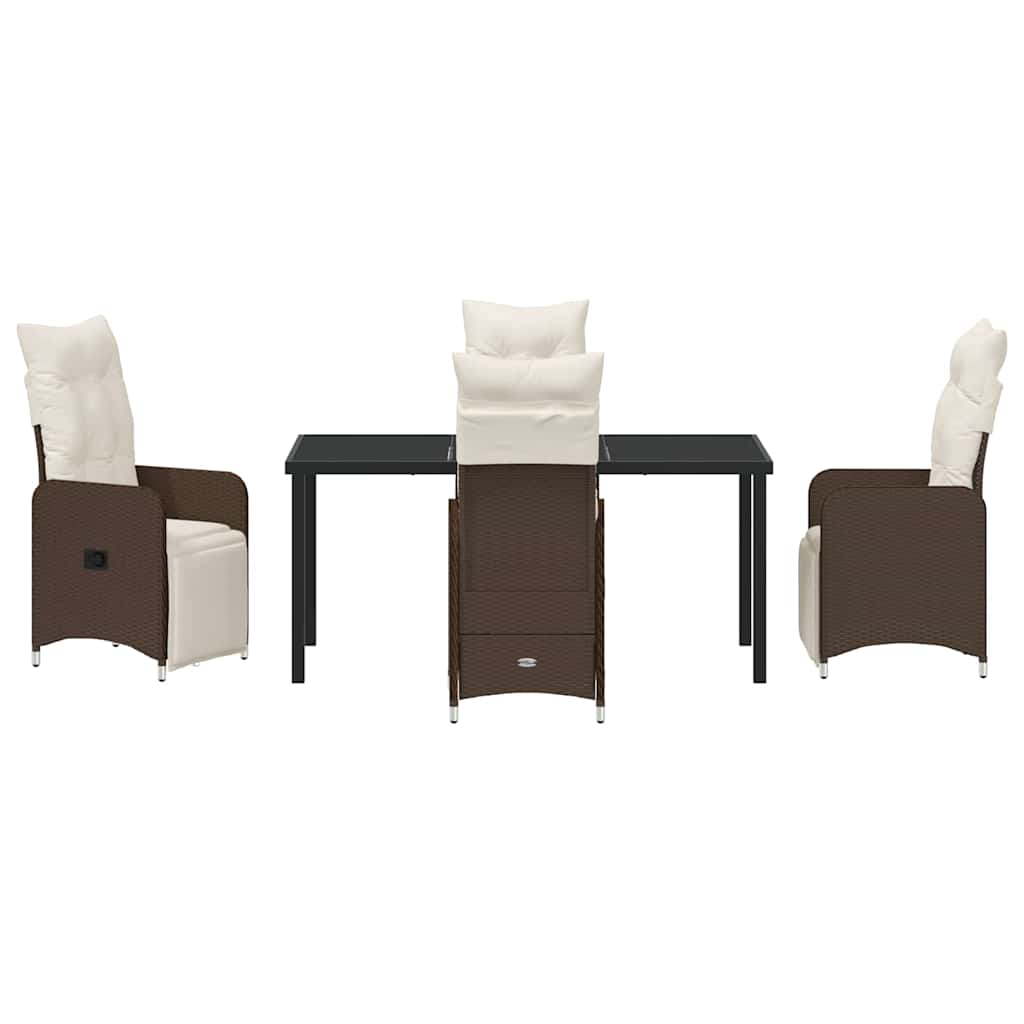 Set da Pranzo per Giardino 5 pcs Marrone Poly Rattan - homemem39
