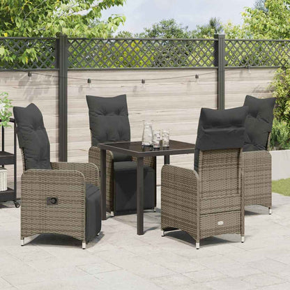 Set da Pranzo per Giardino con cuscino 5 pcs Beige Poly Rattan - homemem39