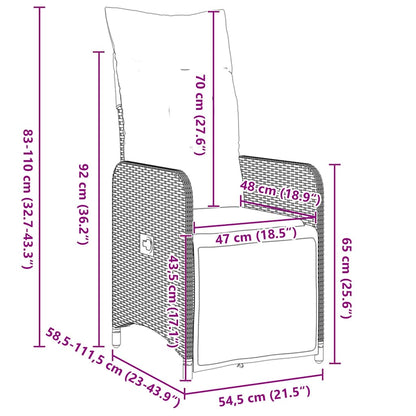Set da Pranzo per Giardino con cuscino 5 pcs Beige Poly Rattan - homemem39