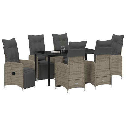 Set da Pranzo per Giardino con cuscino 7 pcs Beige Poly Rattan - homemem39