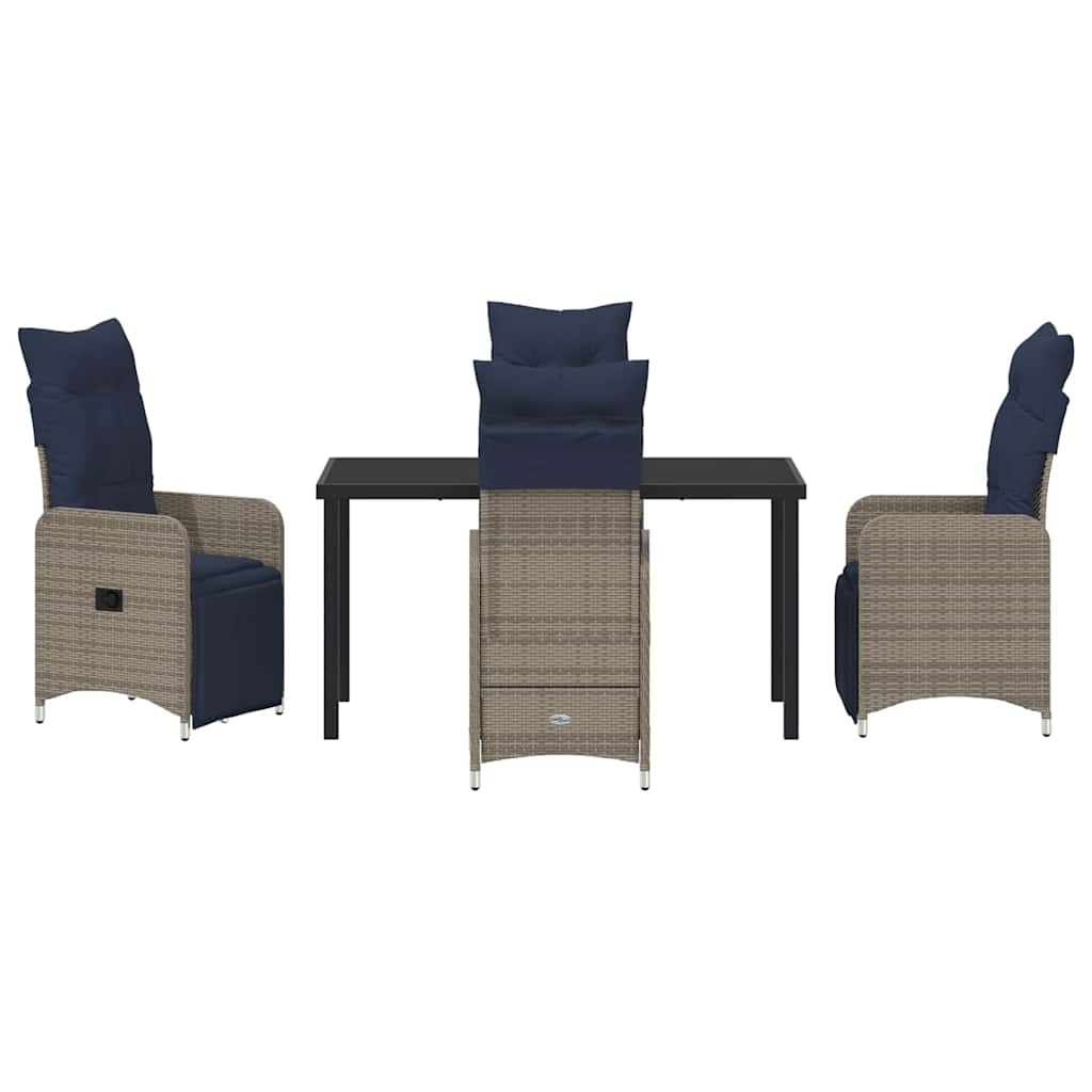 Set da Pranzo per Giardino 5 pcs Grigio polyrattan - homemem39