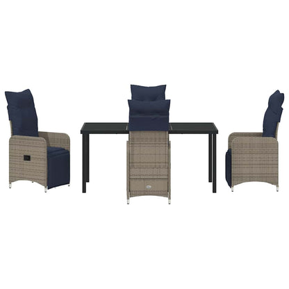 Set da Pranzo per Giardino 5 pcs Grigio polyrattan - homemem39