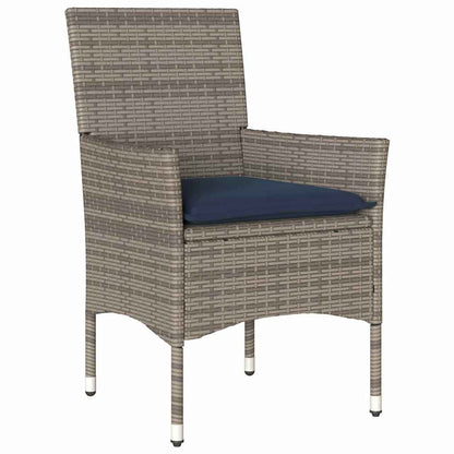 Set di tavolo e sedie con cuscino 3 pcs Grigio Rattan in PE | homemem39