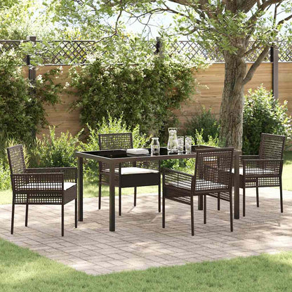 Set da Pranzo per Giardino 5 pcs Marrone Poly Rattan - homemem39