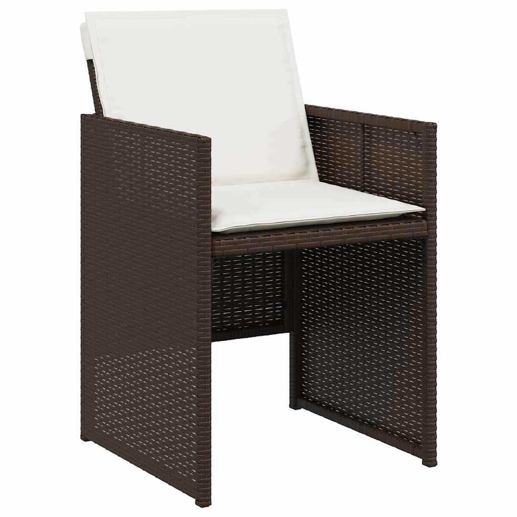 Set da Pranzo per Giardino 5 pcs Marrone Poly Rattan - homemem39