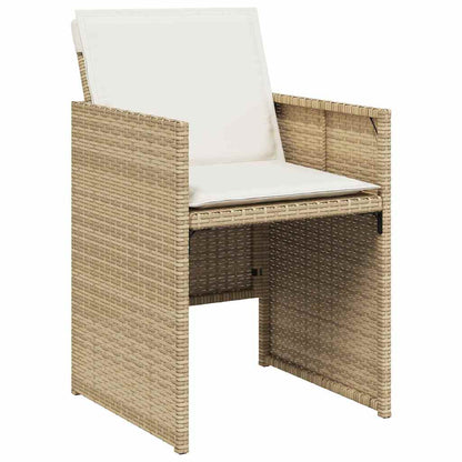 Set da Pranzo per Giardino con cuscino 5 pcs Beige Poly Rattan - homemem39