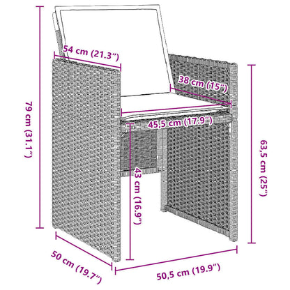 Set da Pranzo per Giardino 5 pcs Grigio chiaro polyrattan | homemem39
