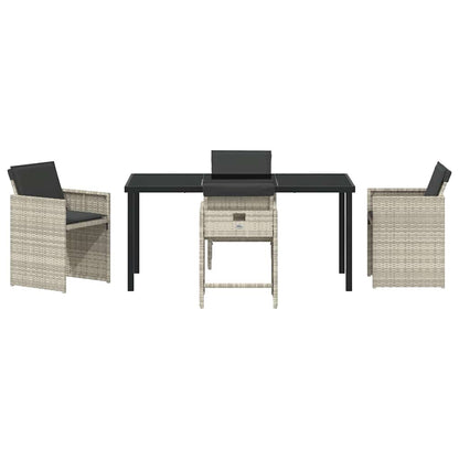 Set da Pranzo per Giardino 5 pcs Grigio chiaro Poly Rattan - homemem39