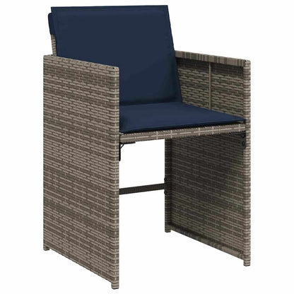 Set da Pranzo per Giardino 9 pz Grigio polyrattan | homemem39