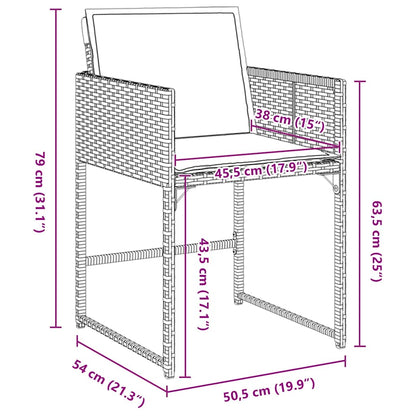 Set da Pranzo per Giardino 5 pcs Marrone Poly Rattan - homemem39