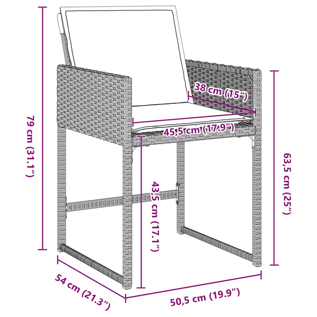 Set da Pranzo per Giardino 5 pcs Grigio chiaro polyrattan | homemem39