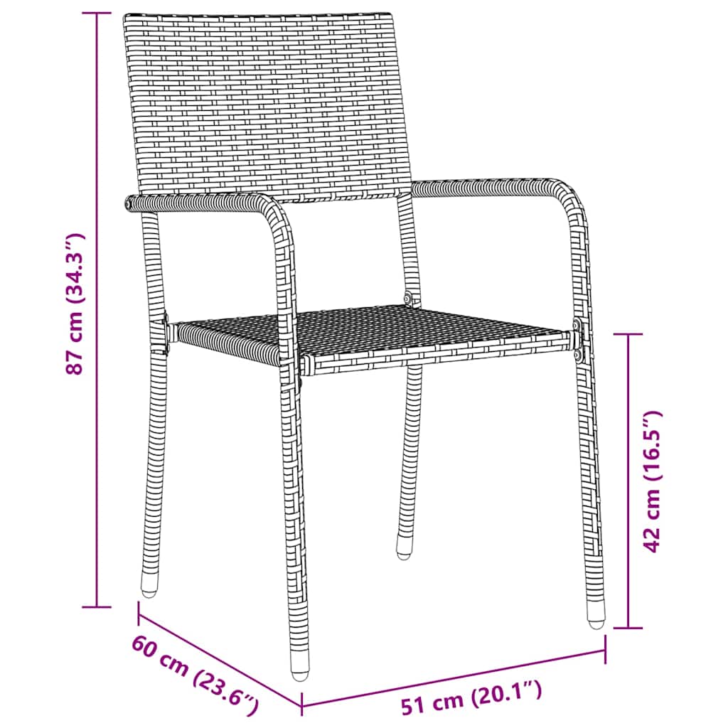 Set da Pranzo per Giardino con cuscino 7 pcs Grigio polyrattan | homemem39