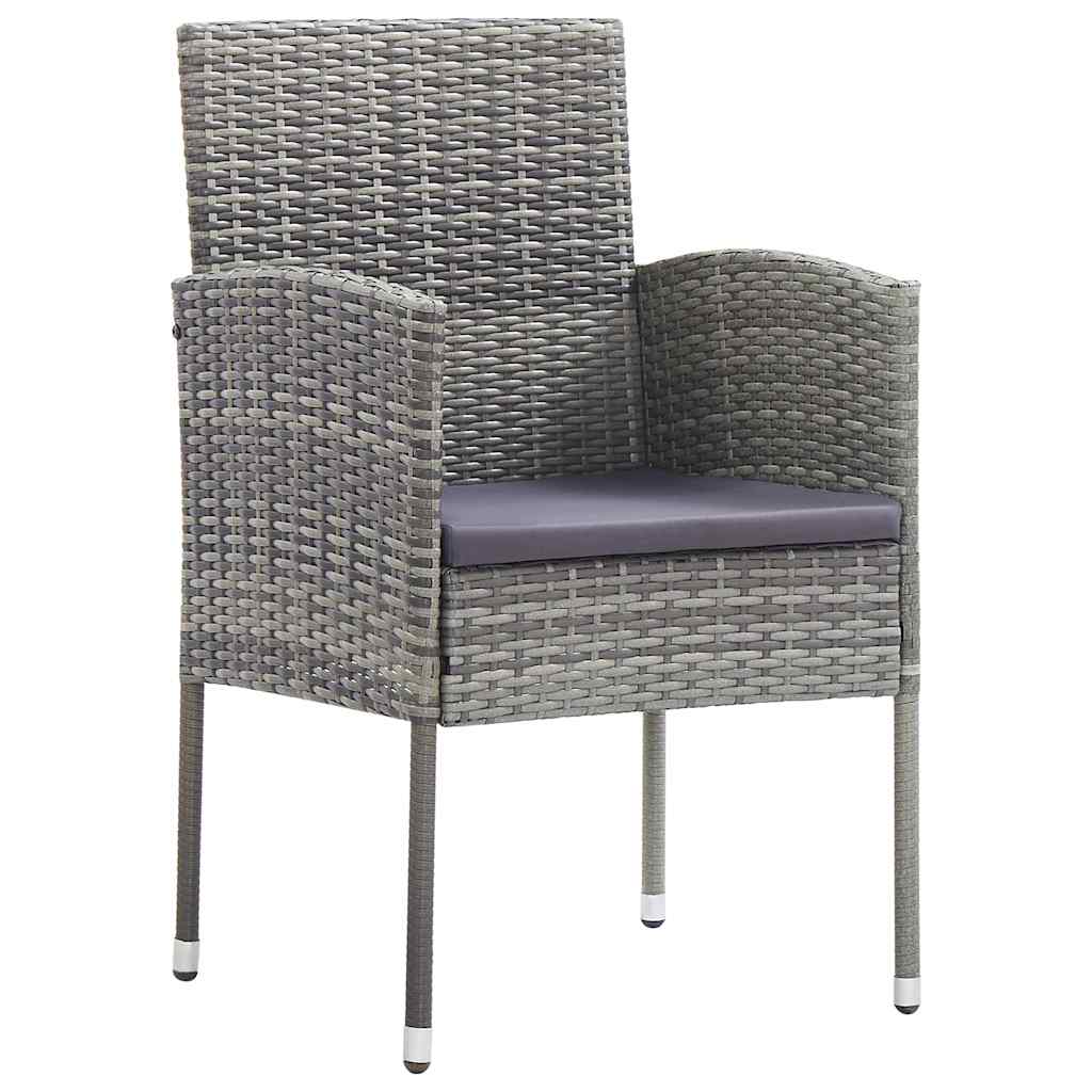 Set da Pranzo per Giardino con cuscino 5 pcs Grigio polyrattan | homemem39