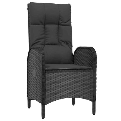 Set da Pranzo per Giardino con cuscino 3 pcs Nero Poly Rattan - homemem39