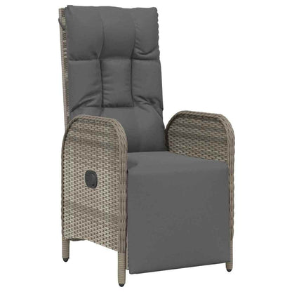 Set da Pranzo per Giardino con cuscino 7 pcs Grigio Poly Rattan - homemem39