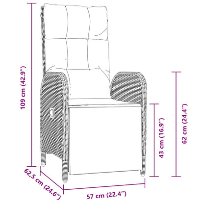 Set da Pranzo per Giardino 7 pz Grigio polyrattan | homemem39