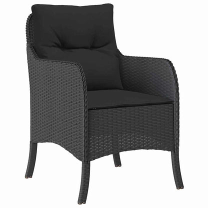 Set da Pranzo per Giardino con cuscino 5 pcs Nero Poly Rattan - homemem39