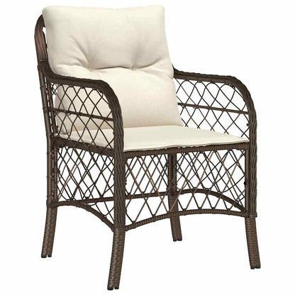 Set da Pranzo per Giardino 7 pcs Marrone Poly Rattan - homemem39