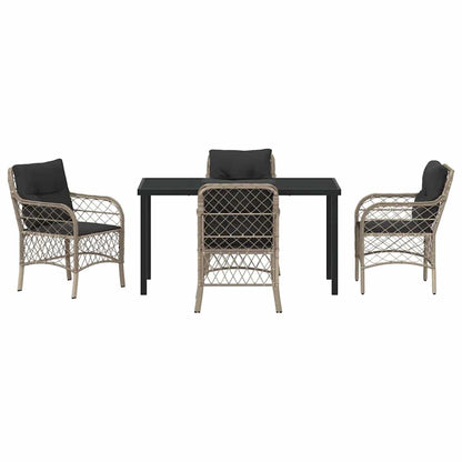 Set da Pranzo per Giardino 5 pcs Grigio chiaro Poly Rattan - homemem39