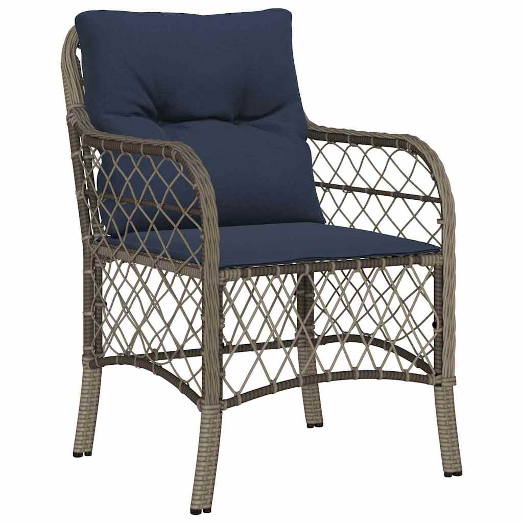 Set da Pranzo per Giardino 7 pcs Grigio e Nero Rattan | homemem39