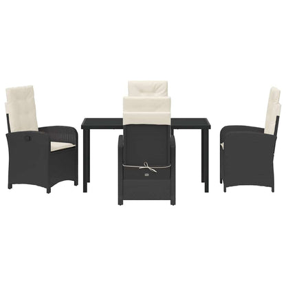 Set da Pranzo per Giardino 5 pcs Nero polyrattan - homemem39