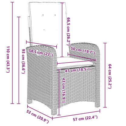 Set da Pranzo per Giardino 5 pcs Nero polyrattan - homemem39