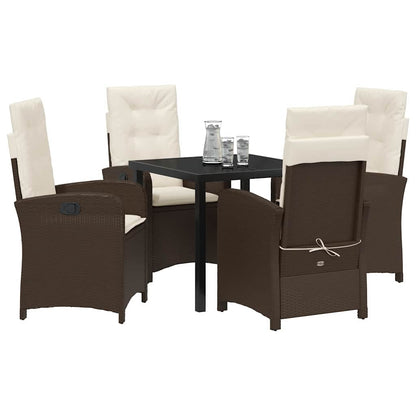 Set da Pranzo per Giardino 5 pcs Marrone polyrattan - homemem39