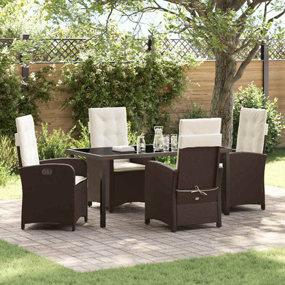 Set da Pranzo per Giardino 5 pcs Marrone polyrattan - homemem39