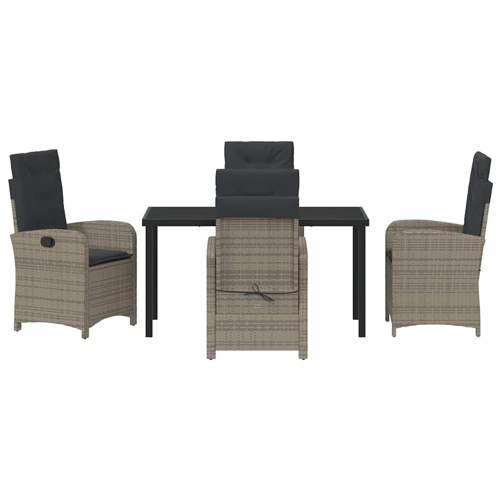 Set da Pranzo per Giardino 5 pcs Grigio polyrattan - homemem39
