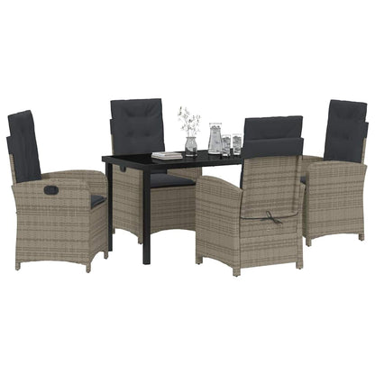 Set da Pranzo per Giardino 5 pcs Grigio polyrattan - homemem39