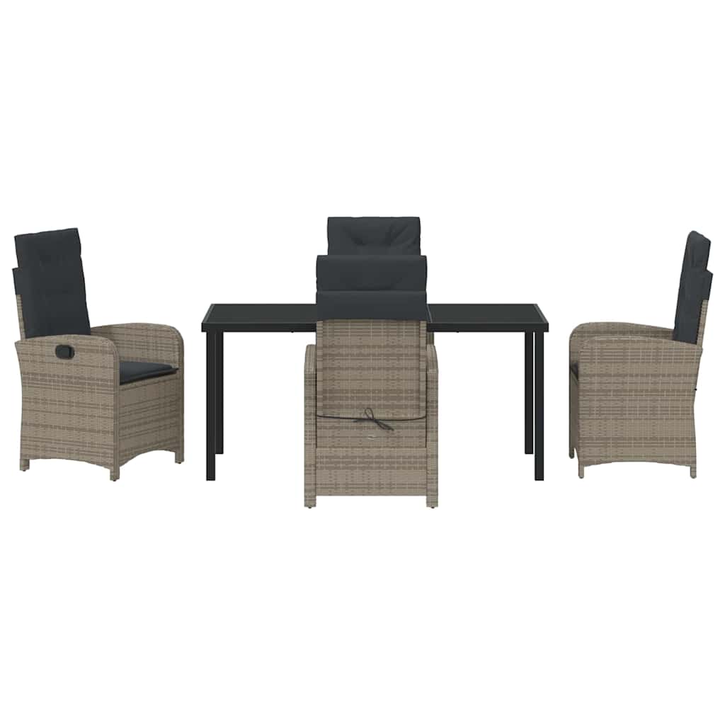 Set da Pranzo per Giardino 5 pcs Grigio polyrattan - homemem39